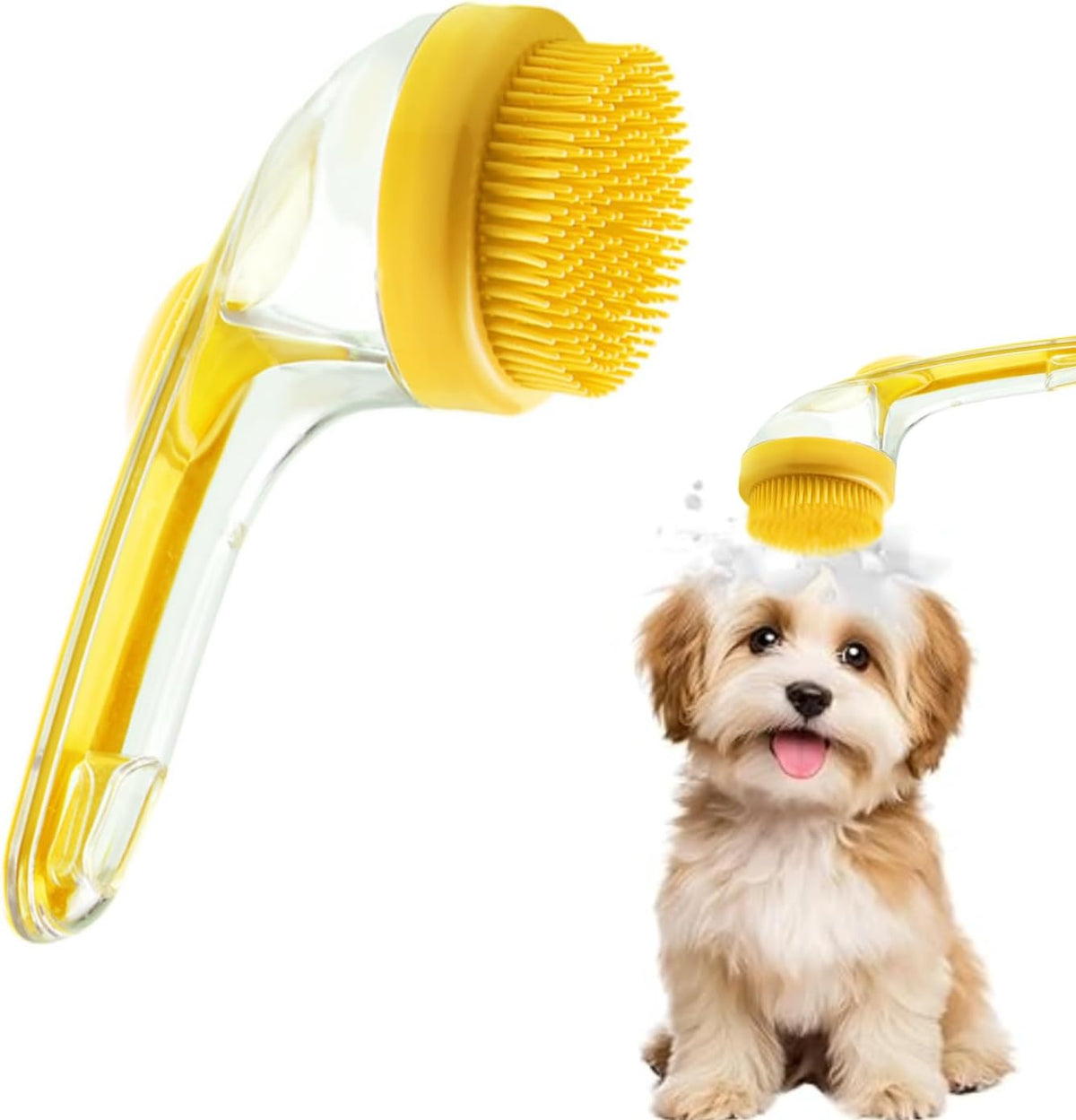 PawMist Dog Bath Brush with soap dispenser