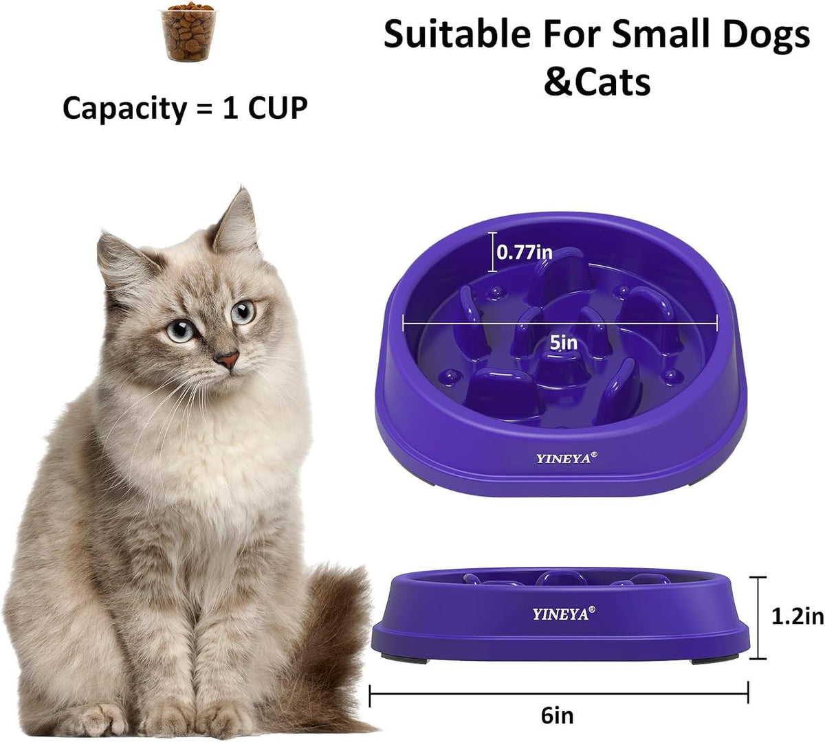 Bowl size and capacity shown