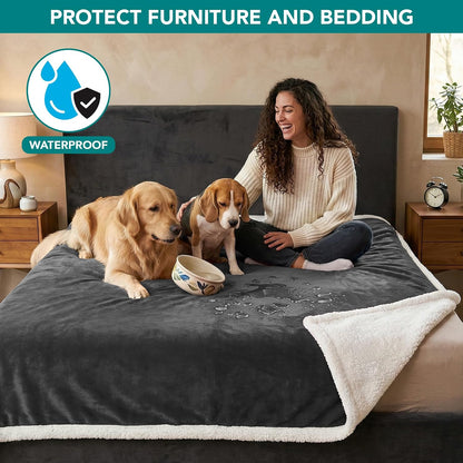 Dog resting on the PetAmi waterproof blanket