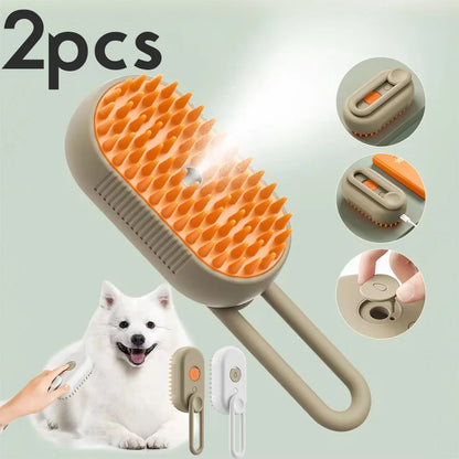 PawMist 3-in-1 steam grooming brush