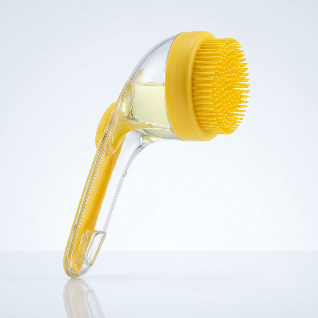 PawMist bath brush non-slip grip detail