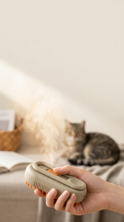 PawMist steam grooming brush close up